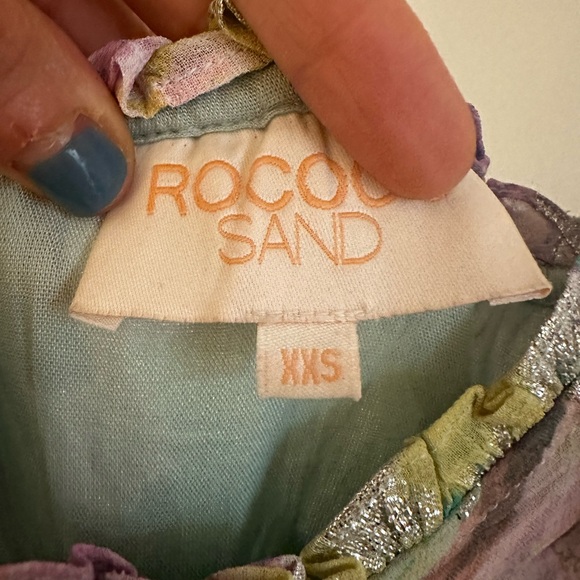 Rococo Sand Ivy Mini Dress in Butter Yellow and Lavendar - Picture 5 of 5